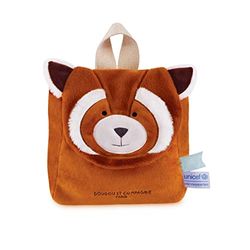 Doudou et Compagnie – Mochila Panda Roux – UNICEF – 20 x 20 x 10 cm – Cierre de velcro – Correas ajustables – Idea de regalo de nacimiento para niña y niño – a partir de 18 meses – DC4063