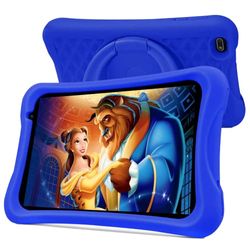 PRITOM Android 13, Tableta para niños, de 8'', Controles parentales, CPU de Cuatro núcleos, 2 GB de RAM, 64 GB de ROM, Pantalla HD IPS, cámaras traseras duales, con Estuche (Azul)