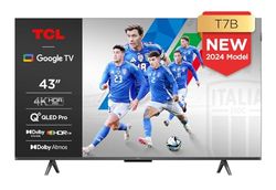 TCL 43T7B, TV QLED 43”, 4K Ultra HD, Google TV (Dolby Vision & Atmos, Controllo vocale hands-free, compatibile con Google assistant & Alexa)