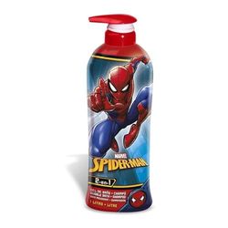Spiderman Kids 2-in-1 Bubble Bath & Shampoo with Pump Dispenser – Gentle, Paraben-Free Bath & Hair Wash with Vitamin E & A, pH Balanced for Sensitive Skin - Lightly Scented, For Children Aged 6+, 1L