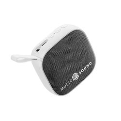 Music Sound - Mini - Enceinte Bluetooth - Puissance de 3 Watts - 4 Heures d’autonomie - Compacte et Portable - Finitions en Tissu Doux et coloré - Blanc