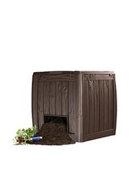 Keter Deco- Compostador com base 350 l, 72 x 74 x 69,5, cor castanha imitação de madeira, adubo, composto, composição
