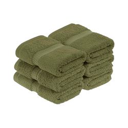 Superior - Ensemble de Serviettes Visage, 6 pièces, Coton supérieur de 900 grammes, Vert forêt