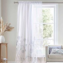 Catherine Lansfield Meadowsweat Paire de Rideaux Floraux Blancs 140 x 137 cm