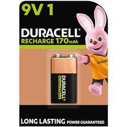 Duracell 9V Oplaadbare batterijen (1 stuks), 9V 170 mAH, voor een lange levensduur