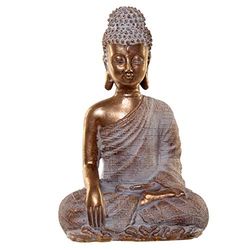 Puckator Buddha Thailandese - Oro e Bianco - Illuminazione, Resina, Multi, Altezza 21 cm Larghezza 13,5 cm Profondità 9 cm