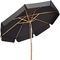 FANTASK Parasol 300 cm, tuinscherm van hout, uv-bescherming, aan beide zijden 30° knikbaar (grijs), grijs, 300 cm, Modern