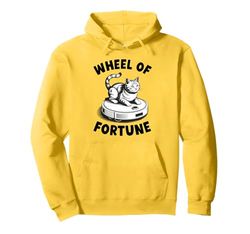 Wheel Of Fortune Cat On Robot Vacuum Cleaner Cat Pullover Hoodie
