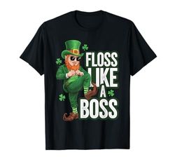 Filo interdentale Leprechaun Kids St Patrick's Day Floss Like A Boss Maglietta