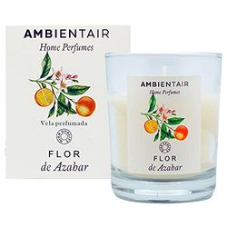 Ambientair Orange Blossom Scented Candle, 30 Hours, Glass, Modern, Unisex, Yellow, Floral, Odor Eliminator, Highly Scented, Long Burning Time, Alcohol Free