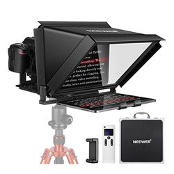 NEEWER X12 Aluminium Teleprompter met RT-110 afstandsbediening (verbonden via Bluetooth op NEEWER Teleprompter App) & draagtas, compatibel met iPad, iOS/Android tablets, smartphones, DSLR's (zwart)
