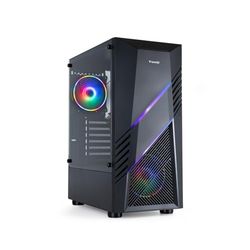 Gaming Half-Towerbehuizing - Zwarte Halve Tower met Biohazard-ontwerp, biedt efficiënte ventilatie, meerdere USB-poorten en ruimte voor grafische kaarten