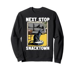 Next Stop Snacktown Robot Vacuum Cleaner Funny Cat Sweatshirt