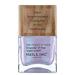 Nails Inc - Smalto vegano Eco Glow Plant Power – 73% Plant Based, 100% Vegan & Test su animali – Manicure perfetta, madreperla blu – Per nail art rispettoso dell'ambiente