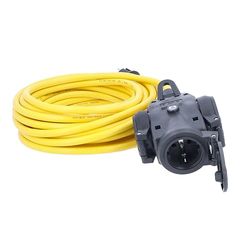 as - Schwabe 61453 Rallonge électrique 3 prises en caoutchouc K35 AT-N07V3V3-F 3G2.5 pour usage en extérieur Protection IP44 10 m