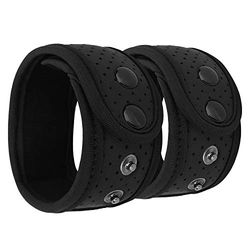 MoKo 2 Pezzi Cinturino Caviglia Compatibile con Fitbit Luxe/Inspire 2/Inspire/Inspire HR/Charge 5/4/3/2/Alta HR/Flex 2/Garmin, Fascia alla Caviglia in Neoprene con Chiusura a Bottoni - Nero