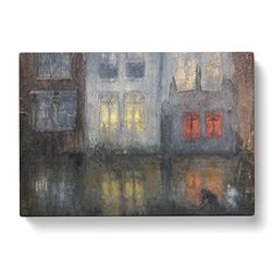 James McNeill Whistler Nocturne Black and Red Classic Painting Canvas Wall Art Print Ready to Hang, Framed Picture for Living Room Bedroom Home Office Décor, 50x35 cm (20x14 Inch)