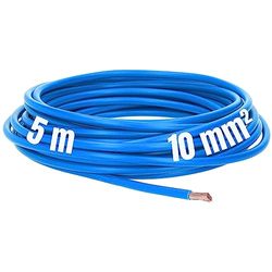 Lapp 4520025 H07V-K 10 mm² azul I Cable de cableado I Cable cable cable flexible I PVC individual I Cable trenzado 10 mm2 I cableado