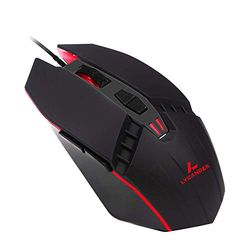 LYCANDER - Mouse ottico con cavo USB (1.5m), DPI regolabile fino a 6400, 7 pulsanti, LED