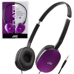 JVC HAS160V Flats Lightweight Folding Headphones On Ear (Violet)