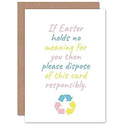 Artery8 Easter Recycle This No Meaning Happy Funny Eco Friendly Sealed Greeting Card Plus Envelope Blank inside Feliz Gracioso
