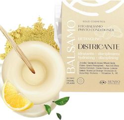 Senso Naturale Detangling Hair Conditioner Bar – Moisturizes & Strengthens Hair – With Jojoba Oil, Shea Butter & Coconut – Restores Softness & Prevents Split Ends, Vegan & Organic, 50g