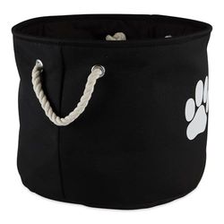 Bone Dry Poubelle pliable ronde en coton Noir M