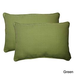 Pillow Perfect Outdoor Forsyth Corded Oversized Rectangular Throw Pillow, Verde, Set di 2
