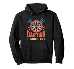 Darting Through Life Gioco Giocatore di sport Felpa con Cappuccio