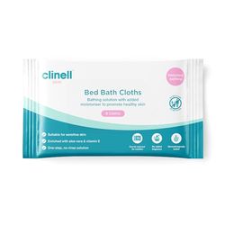 Clinell Skin Bed Bath Wipes Pack of 24 - 8 per Pack (192) - Easy to use, Containing Aloe Vera, Dermatologically Tested, Alcohol-Free, Gentle pH Neutral Formula