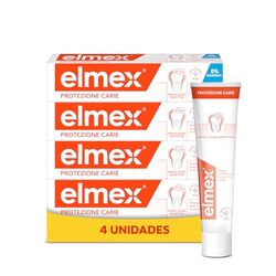 Elmex Protección Caries Pasta de Dientes con Fluoruro de Amina | Pack 4 Uds x 75ml | Protege contra la Caries | Dentífrico que Fortalece el Esmalte | Protección Superior de los Dientes