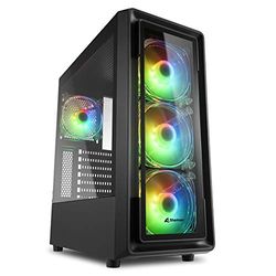 Sharkoon TK4 RGB - Caja de Ordenador, PC Gaming, Semitorre ATX, Negro