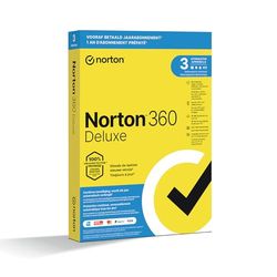 Norton 360 Deluxe 2022, antivirussoftware, internetbeveiliging, 3 Apparaten, 1 Jaar abonnement met automatische verlenging, Secure VPN en Password Manager, PCs, Macs, tablets en smartphones