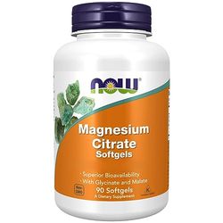 Now Foods Magnesium Citrate, Citrato de magnesio, Glicinato de magnesio y Malato de magnesio, 90 Cápsulas blandas, Testadas en Laboratorio, Sin gluten, Vegetarianas, Sin soja, No GMO