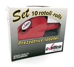 Kit Prezzatrice Alevar 6 Caratteri 26x12 mm + 10 Rotoli