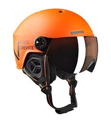 BLACK CREVICE Casque de Ski Sölden I Casque avec visière en Style Pilote de différentes Couleurs I Casque Hommes & Femmes I Casque de Snowboard Unisexe I Casque (S, Orange Mat/Noir)