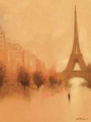 Jon Barker Vreemdeling in Parijs canvas, meerkleurig, 60 x 80 cm