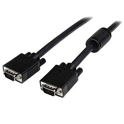 StarTech.com Cable de Vídeo de Alta Resolución para Monitor de Ordenador de 5m Extensión VGA - 2x HD15 Macho - Extensor Negro