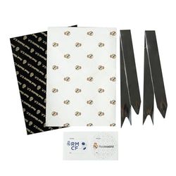 Grupo Erik Gift Wrap Set - Real Madrid 2 Wrapping Paper Sheets, Paper Ribbon, Stickers - Birthday Wrapping Paper, Real Madrid Gifts, Football Gifts, Football Wrapping Paper