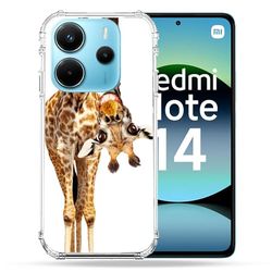 Cokitec Custodia rinforzata per Xiaomi Redmi Note 14 4G Animal Giraffa Bianca
