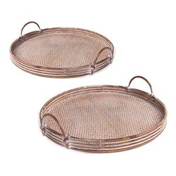 Dcasa Dienblad van rotan, set met 2 stuks, 49 cm