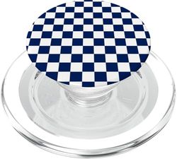 Azul marino, patrón de tablero de ajedrez, a cuadros PopSockets PopGrip para MagSafe