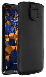 Mumbi Echt leren hoesje compatibel met Nokia 5.1 Plus Case Leather Case Wallet, Black