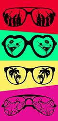Miracle Home. Serviette de Plage en Microfibre Sunglasses, 100% Poliéster, 75 X 145 cm. 11750