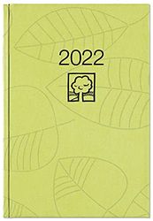 Buchkalender grün 2022 - Bürokalender 14,5x21 cm - 1 Tag auf 1 Seite - Kartoneinband, Recyclingpapier - Stundeneinteilung 7 - 19 Uhr - 876-0713