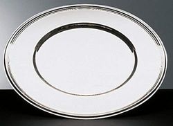 APS Set de Table - Assiette décorative hautement polie, Ø 30, 5 cm de diamètre, Set de Table avec Bord perlé, Soucoupe en Acier Inoxydable, empilable, va au Lave-Vaisselle