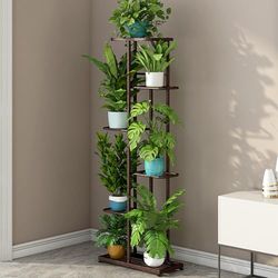 Zstar Växtställ med 6 nivåer, blomhylla i metall, växthylla, flera våningar, blombänk, blomtrappa, växttrappa, stående hylla för inomhus, trädgård, balkong, dekoration, brons, guld, blomma