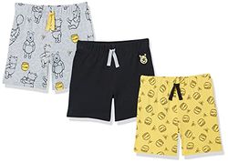 Amazon Essentials Disney | Marvel | Star Wars Shorts Bebé Niño, Pack de 3, Winnie The Pooh Oh Bother!, 0 meses