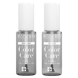 PODERM - LOT 2 PRODUITS | Base Coat + Top Coat | SOIN VERNIS PROFESSIONNEL | Tenue Parfaite & Brillance & Protection | Prévention & Traitement des Ongles Jaunes/Abîmés | VEGAN | Swiss Made