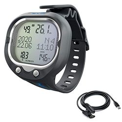 Seac Screen + USB-C duikcomputer voor de pols voor onderdompeling met één of meerdere mengsels en Freediving uniseks, volwassenen, zwart/blauw, één maat